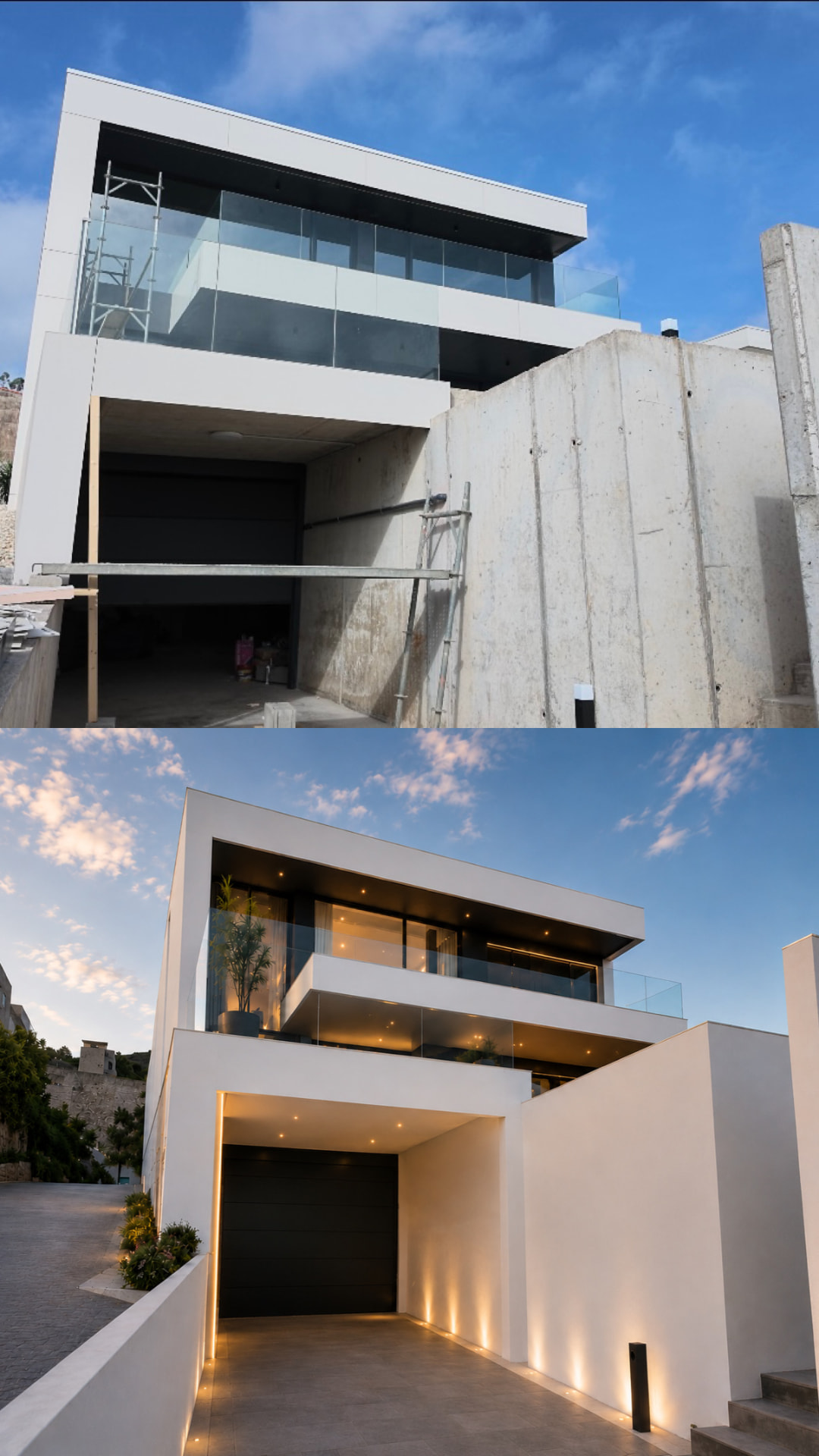 Fachada principal: antes y después